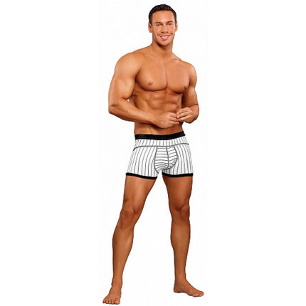 MALE POWER BOXER BLANCO RAYAS NEGRAS - 001