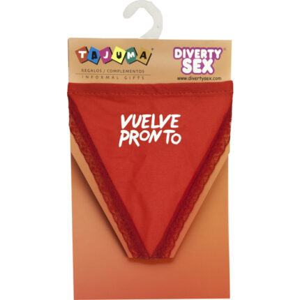 TANGA ROJO CHICA VUELVO PRONTO - 001