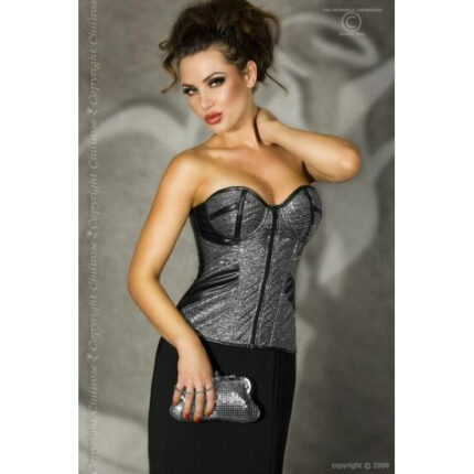 ELEGANTE CORSÉ SEXY DE FIESTA CON CREMALLERA PLATA - 001