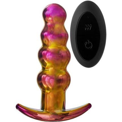 GLAMOUR GLASS REMOTE VIBE BEADED PLUG - 001