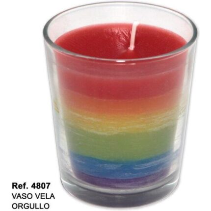 VASO VELA CON LA BANDERA LGBT - 001
