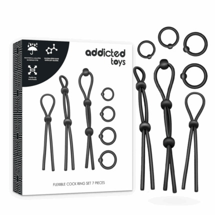 ADDICTED TOYS - KIT DE 7 ANILLAS SILICONA FLEXIBLE - sexbliss - Foto 1