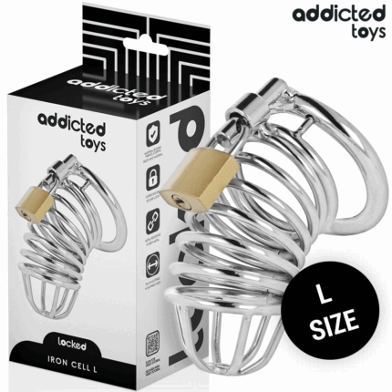 ADDICTED TOYS LOCKED - IRON CELL JAULA PARA PENE DE METAL 5 CM TALLA L - sexbliss - Foto 1