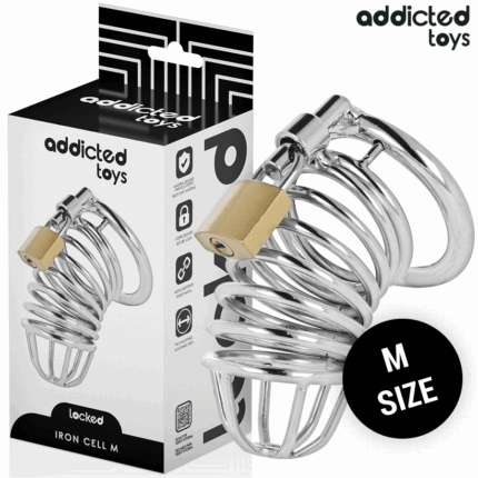 ADDICTED TOYS LOCKED - IRON CELL JAULA PARA PENE DE METAL TALLA M - sexbliss - Foto 1