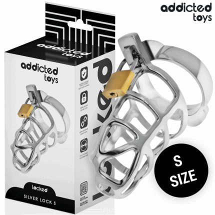 ADDICTED TOYS LOCKED - SILVER LOCK JAULA PARA PENE DE METAL TALLA S - sexbliss - Foto 1