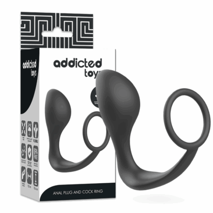 ADDICTED TOYS - PLUG ANAL CON ANILLO SILICONA NEGRO - sexbliss - Foto 1