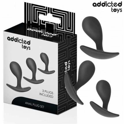 ADDICTED TOYS - SET DE 3 PLUG ANAL SILICONA MODELO 3 - sexbliss - Foto 1