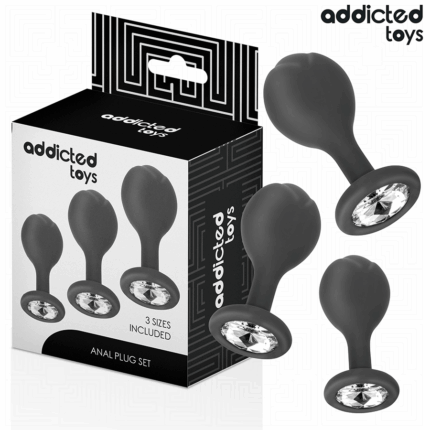 ADDICTED TOYS - SET DE 3 PLUG SILICONA ANAL CON JOYA - sexbliss - Foto 1