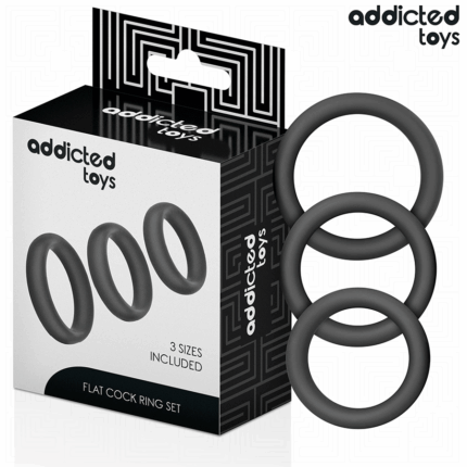 ADDICTED TOYS - SET DE ANILLOS SILICONA PLANOS - sexbliss - Foto 1