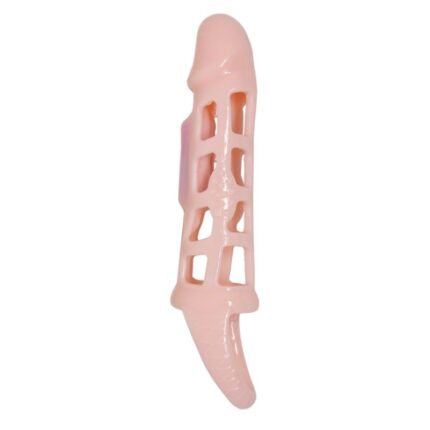 BAILE - FUNDA EXTENSORA PENE CON VIBRACIÓN Y STRAP NATURAL 13.5 CM - sexbliss - Foto 1