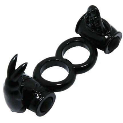 BAILE - SWEET RING ANILLO DOBLE CON RABBIT DOBLE - sexbliss - Foto 1