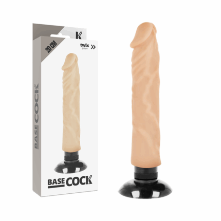 BASECOCK - VIBRADOR REALÍSTICO 2-1 NATURAL 20 CM -O- 4 CM - sexbliss - Foto 1