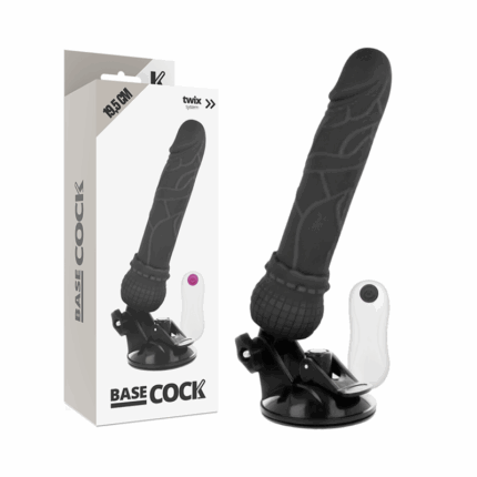 BASECOCK - VIBRADOR REALÍSTICO CONTROL REMOTO NEGRO 19.5 CM -O- 4 CM - sexbliss - Foto 1