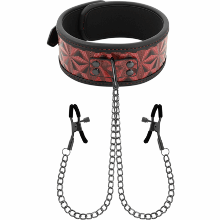 BEGME - RED EDITION COLLAR CON CADENAS Y PINZAS PEZONES CON FORRO DE NEOPRENO - sexbliss - Foto 1