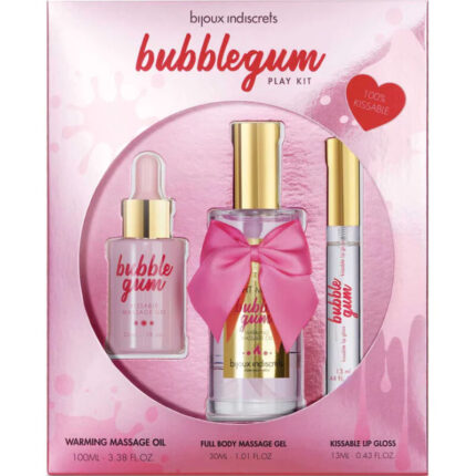 BIJOUX - INDISCRETS BUBBLEGUM PLAY KIT CON ACEITE GEL & BRILLO DE LABIOS - sexbliss - Foto 1