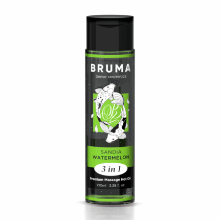 BRUMA - ACEITE DE MASAJE PREMIUM EFECTO CALOR SABOR SANDÍA 3 EN 1 - 100 ML - sexbliss - Foto 1