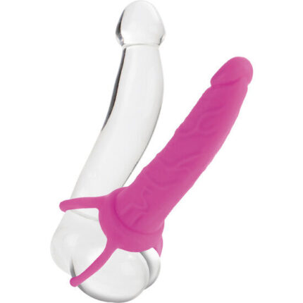 CALEXOTICS - DUAL PENETRATOR DILDO CON ARNÉS ROSA - sexbliss - Foto 1