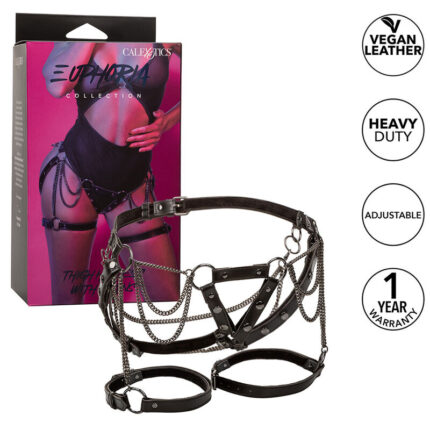 CALEXOTICS - EUPHORIA ARNÉS DE MUSLO CON CADENAS PREMIUM - sexbliss - Foto 1