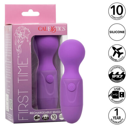 CALEXOTICS - FIRST TIME MASAJEADOR RECARGABLE 10 VIBRACIONES VIOLETA - sexbliss - Foto 1