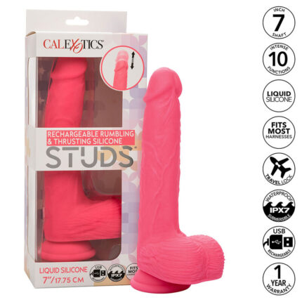 CALEXOTICS - STUDS VIBRADOR REALÍSTICO 10 VIBRACIONES Y ROSA - sexbliss - Foto 1