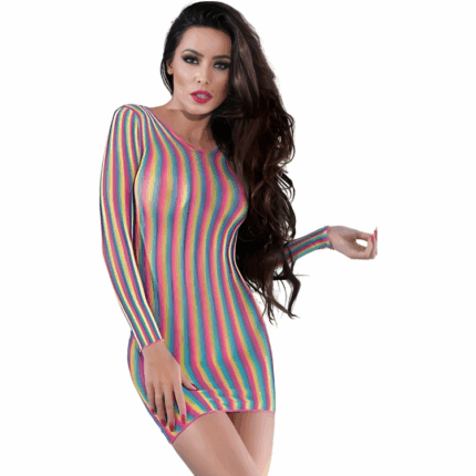 CHILIROSE - CR 4334 VESTIDO MULTICOLOR S/M - sexbliss - Foto 1