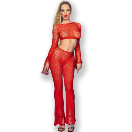 CHILIROSE - CR 4648 TOP & PANTALON ROJO S/L - sexbliss - Foto 1