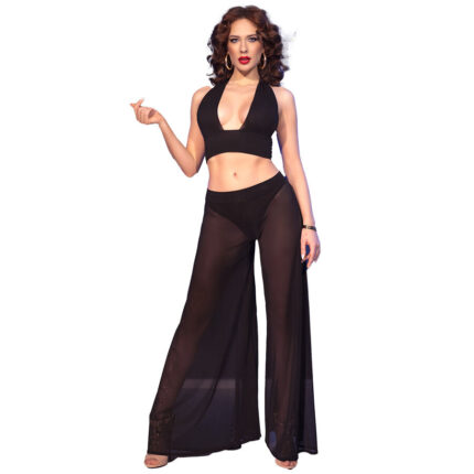 CHILIROSE - CR  4857 SET TOP Y PANTALONES NEGRO TALLA XL - sexbliss - Foto 1