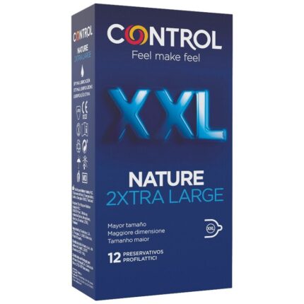 CONTROL - NATURE 2XTRA LARGE PRESERVATIVOS XXL - 12 UNDS - sexbliss - Foto 1