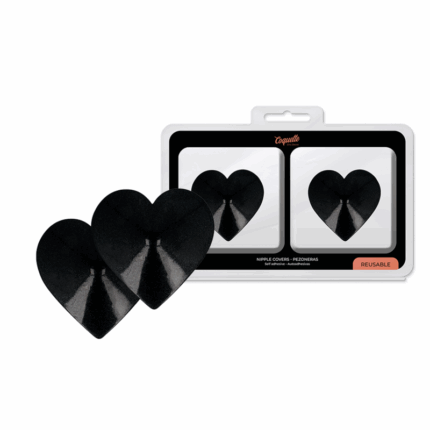 COQUETTE CHIC DESIRE - CUBRE PEZONES METAL CORAZONES NEGROS - sexbliss - Foto 1