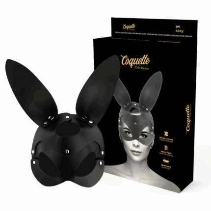 COQUETTE CHIC DESIRE - MASCARA CUERO VEGANO CON OREJAS DE CONEJO - sexbliss - Foto 1