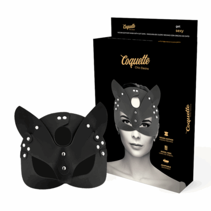 COQUETTE CHIC DESIRE - MASCARA CUERO VEGANO CON OREJAS DE GATO - sexbliss - Foto 1