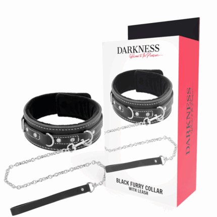 DARKNESS - COLLAR LEATHER CON CORREA ALTA CALIDAD - sexbliss - Foto 1