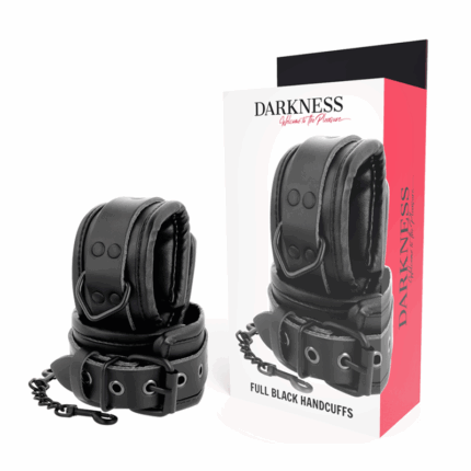 DARKNESS - ESPOSAS AJUSTABLES MANOS LEATHER NEGRO - sexbliss - Foto 1