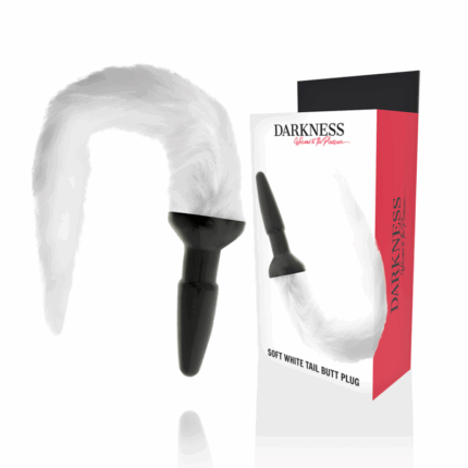 DARKNESS - PLUG ANAL SILICONA CON COLA BLANCA - sexbliss - Foto 1