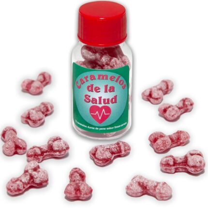 DIABLO PICANTE - 12 CARAMELOS DE LA SALUD FORMA PENE FRESA/CEREZA - sexbliss - Foto 1