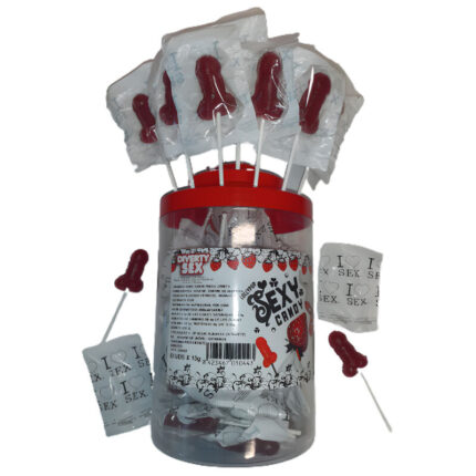 DIABLO PICANTE - BOTE 50 PIRULETAS PITO CARAMELO FRESA Y CEREZA 50 UNIDADES - sexbliss - Foto 1