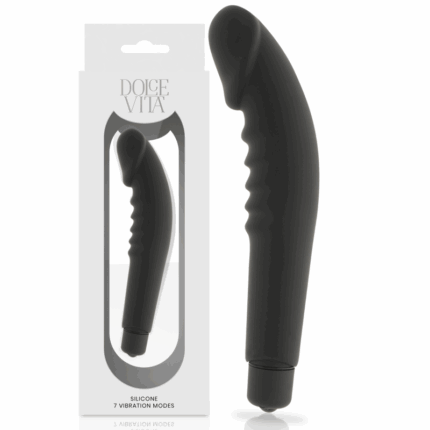 DOLCE VITA - REALISTIC  PLEASURE VIBRADOR SILICONA NEGRO - sexbliss - Foto 1