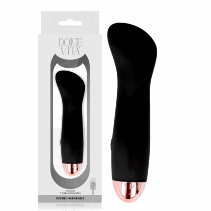 DOLCE VITA - VIBRADOR RECARGABLE ONE NEGRO 7 VELOCIDADES - sexbliss - Foto 1