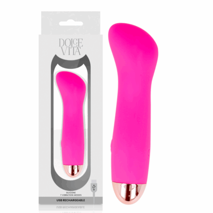 DOLCE VITA - VIBRADOR RECARGABLE ONE ROSA 7 VELOCIDADES - sexbliss - Foto 1