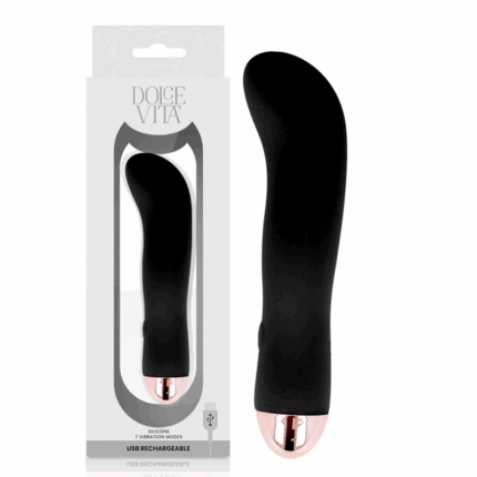 DOLCE VITA - VIBRADOR RECARGABLE TWO NEGRO 7 VELOCIDADES - sexbliss - Foto 1