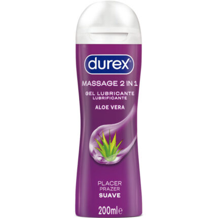 DUREX - GEL LUBRICANTE DE MASAJE SUAVE ALOE VERA 200 ML - sexbliss - Foto 1