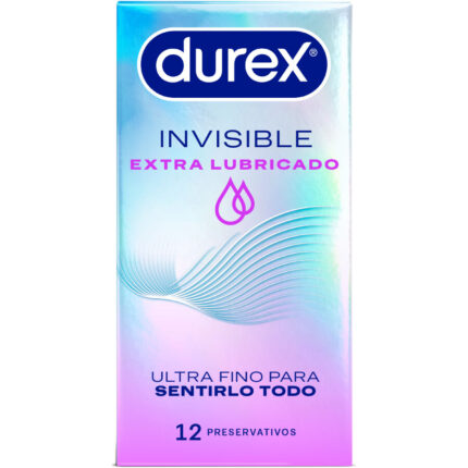 DUREX - PRESERVATIVOS INVISIBLE EXTRA LUBRICADO 12 UNIDADES - sexbliss - Foto 1