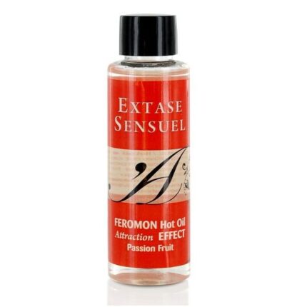 EXTASE SENSUAL - ACEITE MASAJE EFECTO CALOR CON FEROMONAS FRUTA DE LA PASION 100 ML - sexbliss - Foto 1