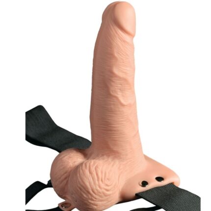 FETISH FANTASY SERIES - ARNÉS AJUSTABLE CONTROL REMOTO PENE REALÍSTICO CON TESTÍCULOS RECARGABLE Y VIBRADOR 15 CM - sexbliss - Foto 1