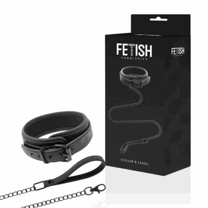 FETISH SUBMISSIVE - COLLAR CON CADENA CON FORRO DE NEOPRENO - sexbliss - Foto 1