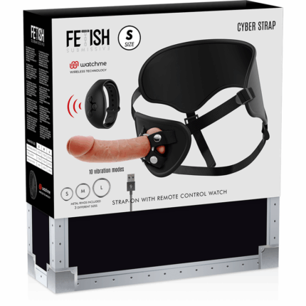 FETISH SUBMISSIVE CYBER STRAP - ARNÉS CON DILDO CONTROL REMOTO TECNOLOGÍA WATCHME S - sexbliss - Foto 1