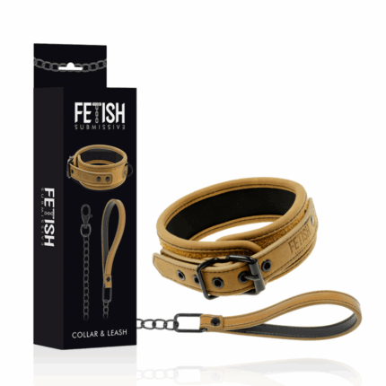 FETISH SUBMISSIVE ORIGEN - COLLAR CON CADENA CON FORRO DE NEOPRENO - sexbliss - Foto 1