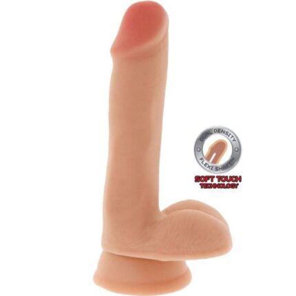 GET REAL - DUAL DENSITY DILDO 17 CM CON TESTÍCULOS NATURAL - sexbliss - Foto 1