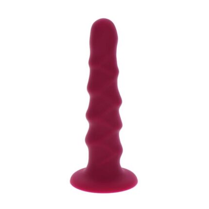 GET REAL - RIBBED DONG 12 CM ROJO - sexbliss - Foto 1