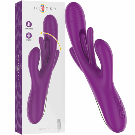 INTENSE - APOLO VIBRADOR MULTIFUNCIÓN RECARGABLE 7 VIBRACIONES CON LENGUA OSCILANTE MORADO - sexbliss - Foto 1